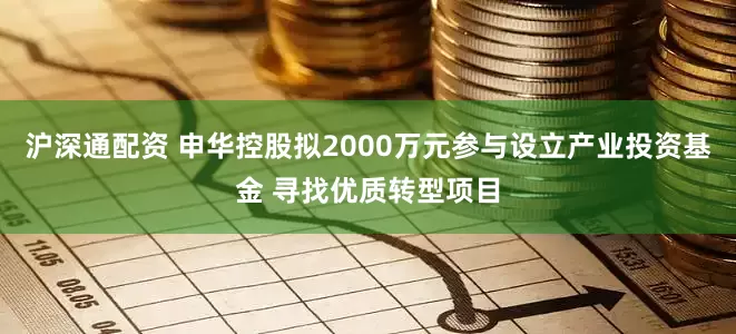 沪深通配资 申华控股拟2000万元参与设立产业投资基金 寻找优质转型项目